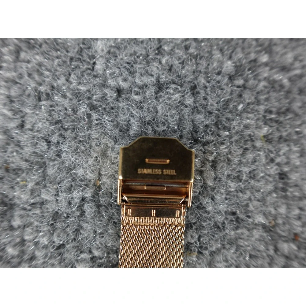 Welly Merck Rose Gold Mesh Band White Face Swiss Movement Sapphire Crystal Watch